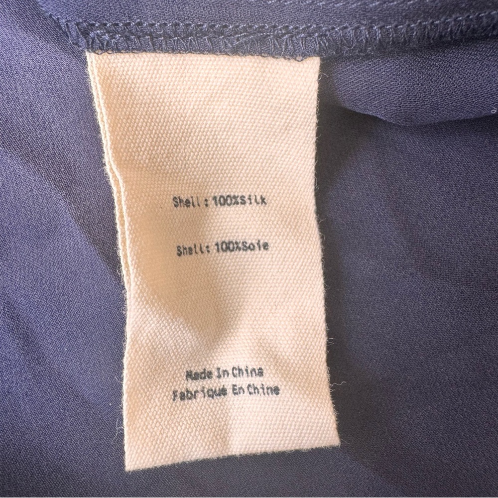 L’Agence Lucien Diamond Navy Blue Silk Blouse size S - Picture 5 of 9